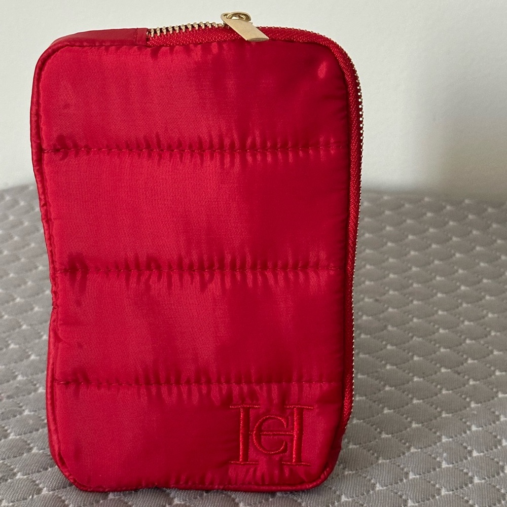 Carolina Herrera Red quilted card holder